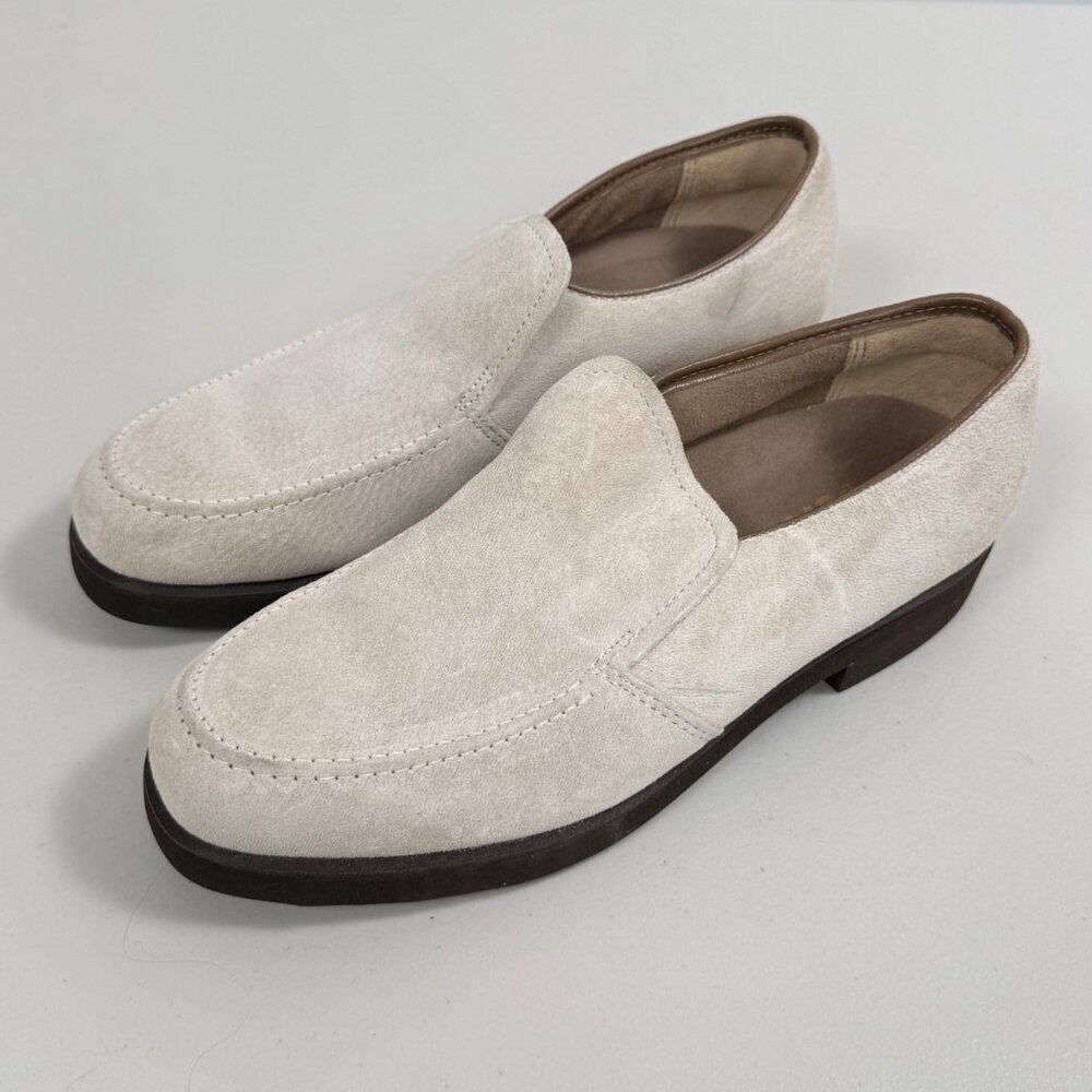 HUSH PUPPIES Suede Loafers Womens Size 9 Cream Beige Slip On Shoes - Picture 5 of 11